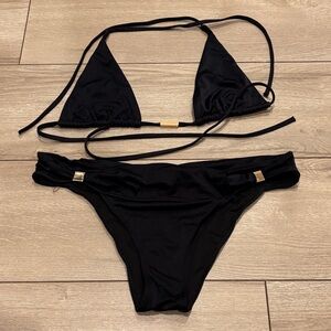 Victoria's Secret Black Bikini with Gold Details